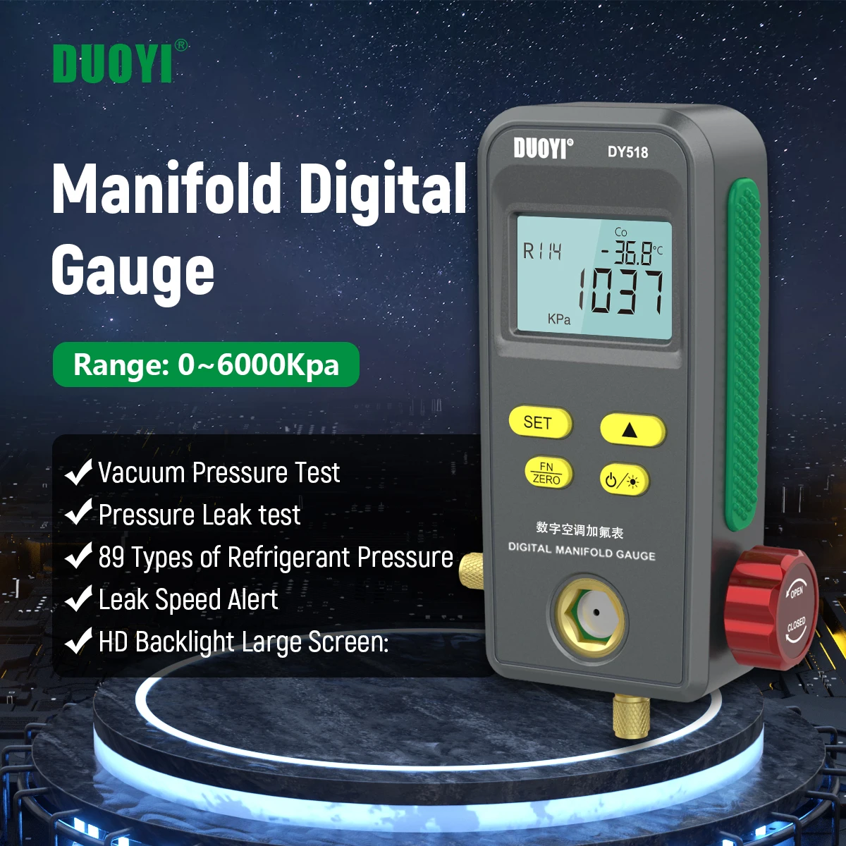 R134A R32 R410A Refrigeration Digital Manifold Gauge  Car Air Conditioner Pressure Temperature Electronic Manometer Gauge Tester