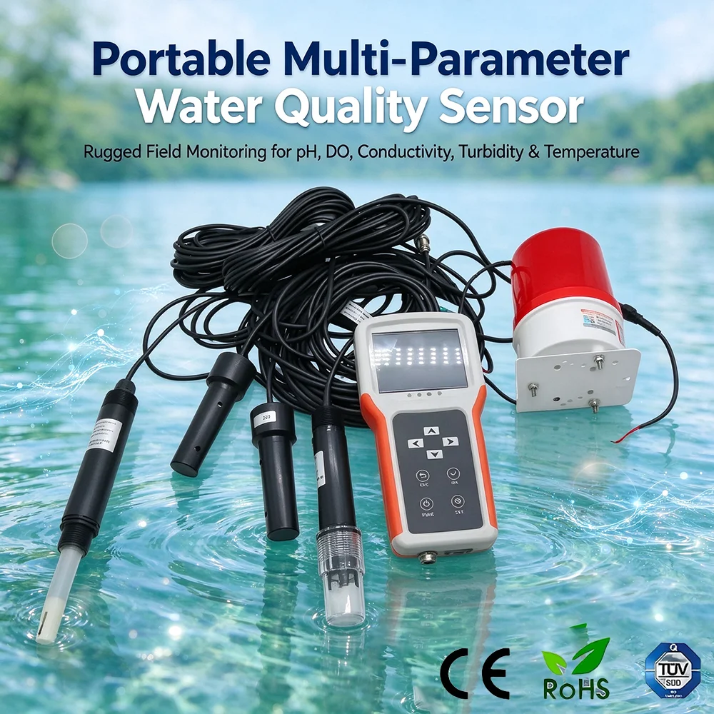 Data Logger Rechargeable Handheld Multi Parameter Water Quality Sensor ph DO Co2 COD Ec Tss  Monitor& Monitor