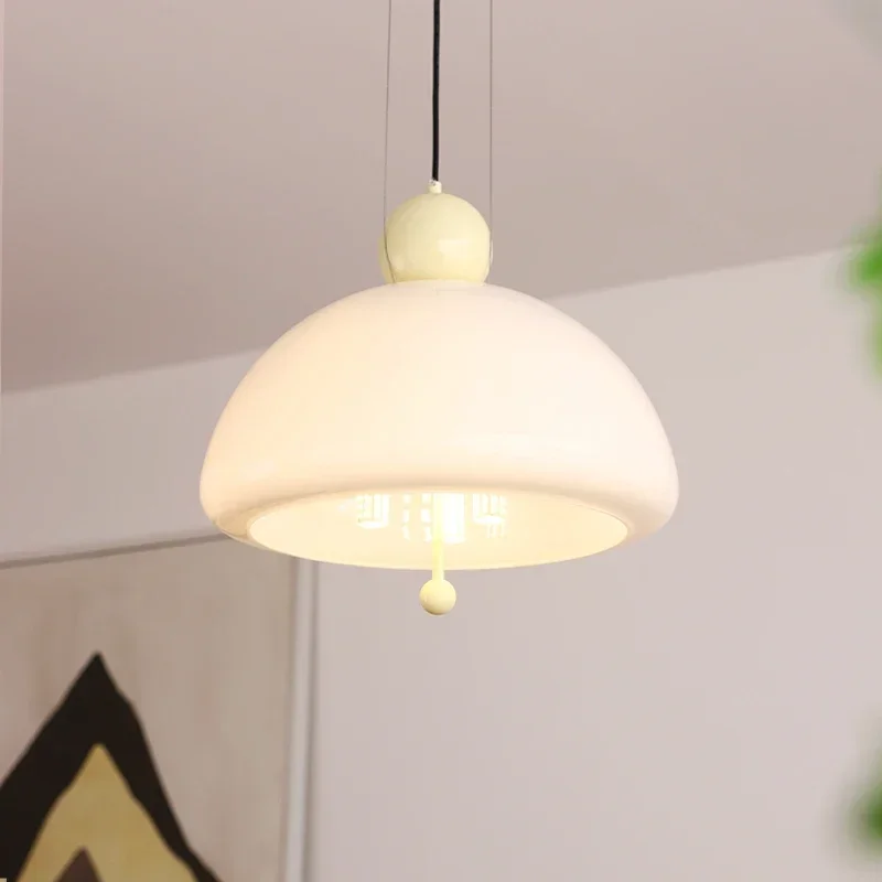 

SANDYHA Modern Nordic White Glass Pendant Light Chandelier Stylish Home Decor Ideal for Restaurant Bedroom Bedside Lighting