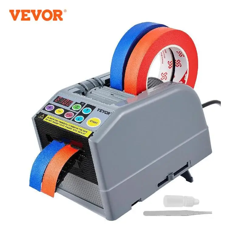 

VEVOR ZCUT-9 Automatic Tape Cutting Machine Paper Slitting Dispenser 6-60mm Adhesive Electric Tape Cutter for Product Packaging