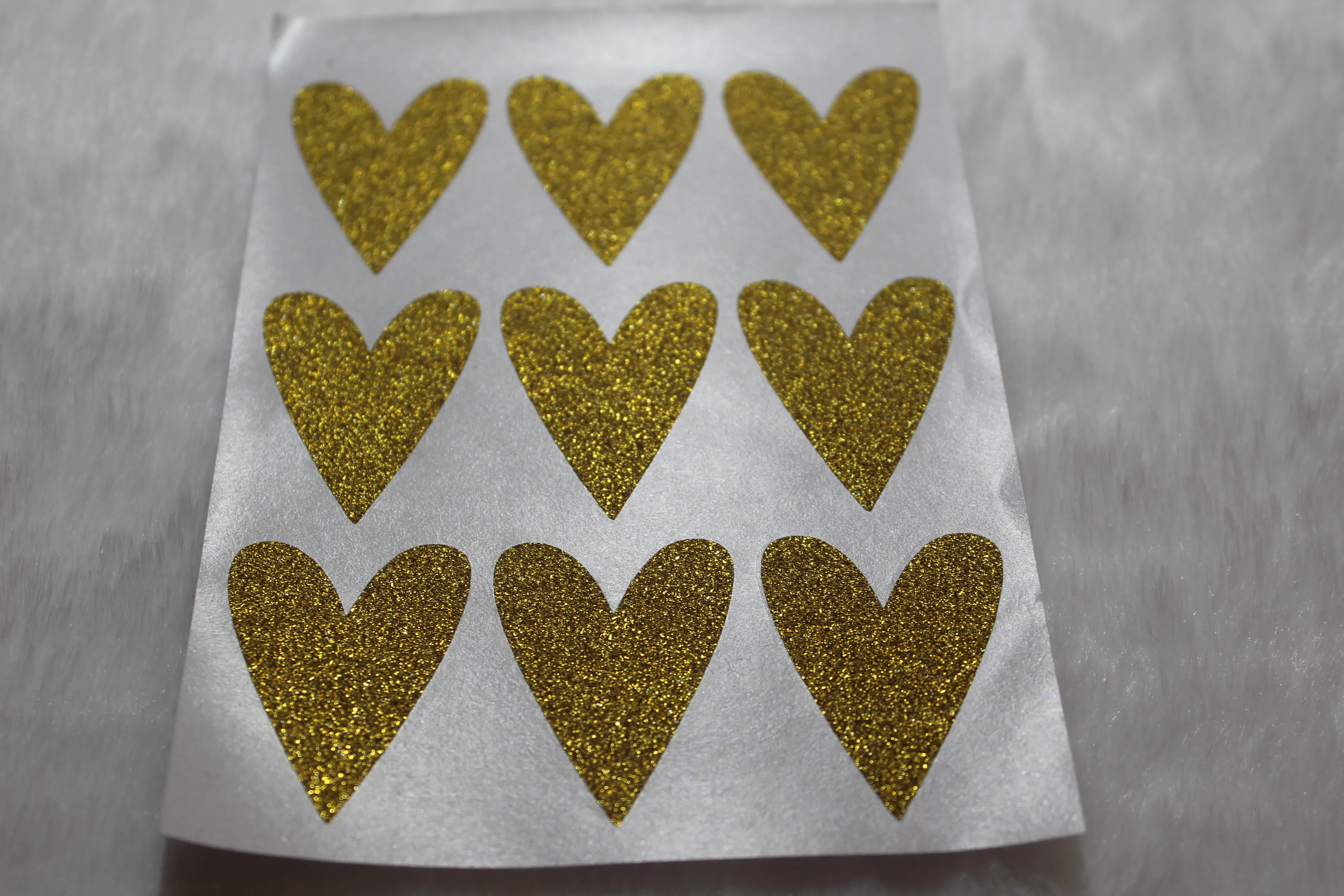 Long Heart Glitter Sticker, Sparkly Adhesive Decal - 500pcs/lot