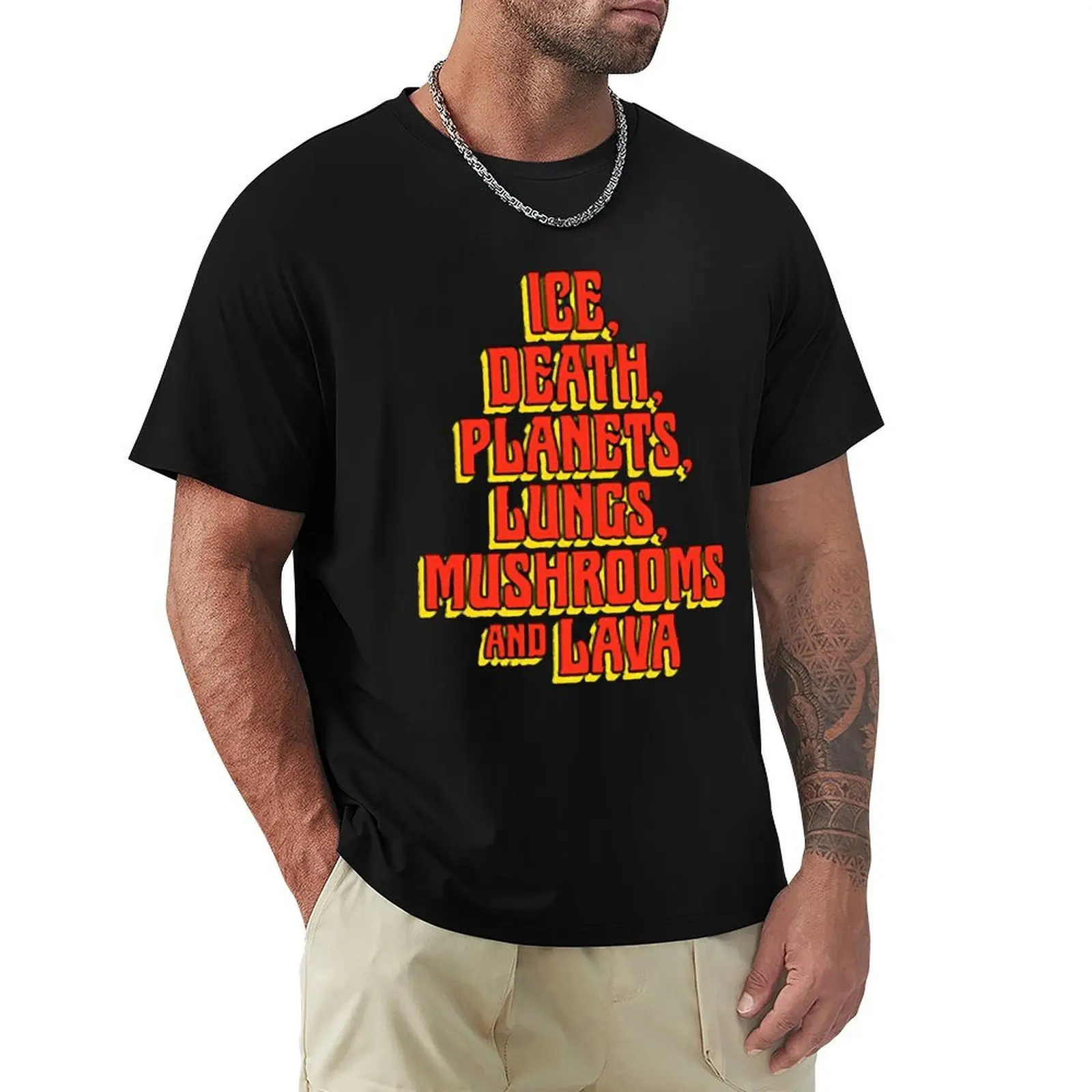 Ice, Death, Planets, Lungs, Mushrooms and Lava T-Shirt Classic Graphic Short Sleeve Top