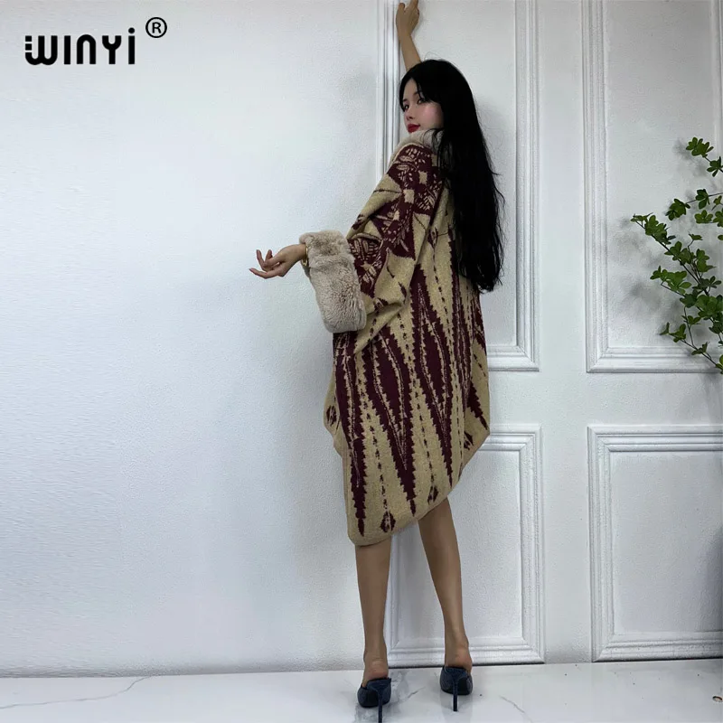 WINYI new 2023 Christmas winter coat for women Africa OverCoat Thick Warm fashion cardigan maxi dress jackets outerwears