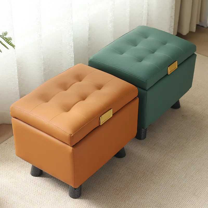 Creative Solid Wood Bench Household Wooden Shoe Changing Sofa Stool Storage Low Stool For Home Entryway Living Room Bedroom Use