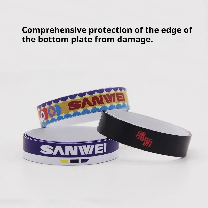 SANWEI Self-adhesive Table Tennis Racket Edge Protector PVC Ping Pong Bat Protective Side Tape Protector Table Tennis Accessory
