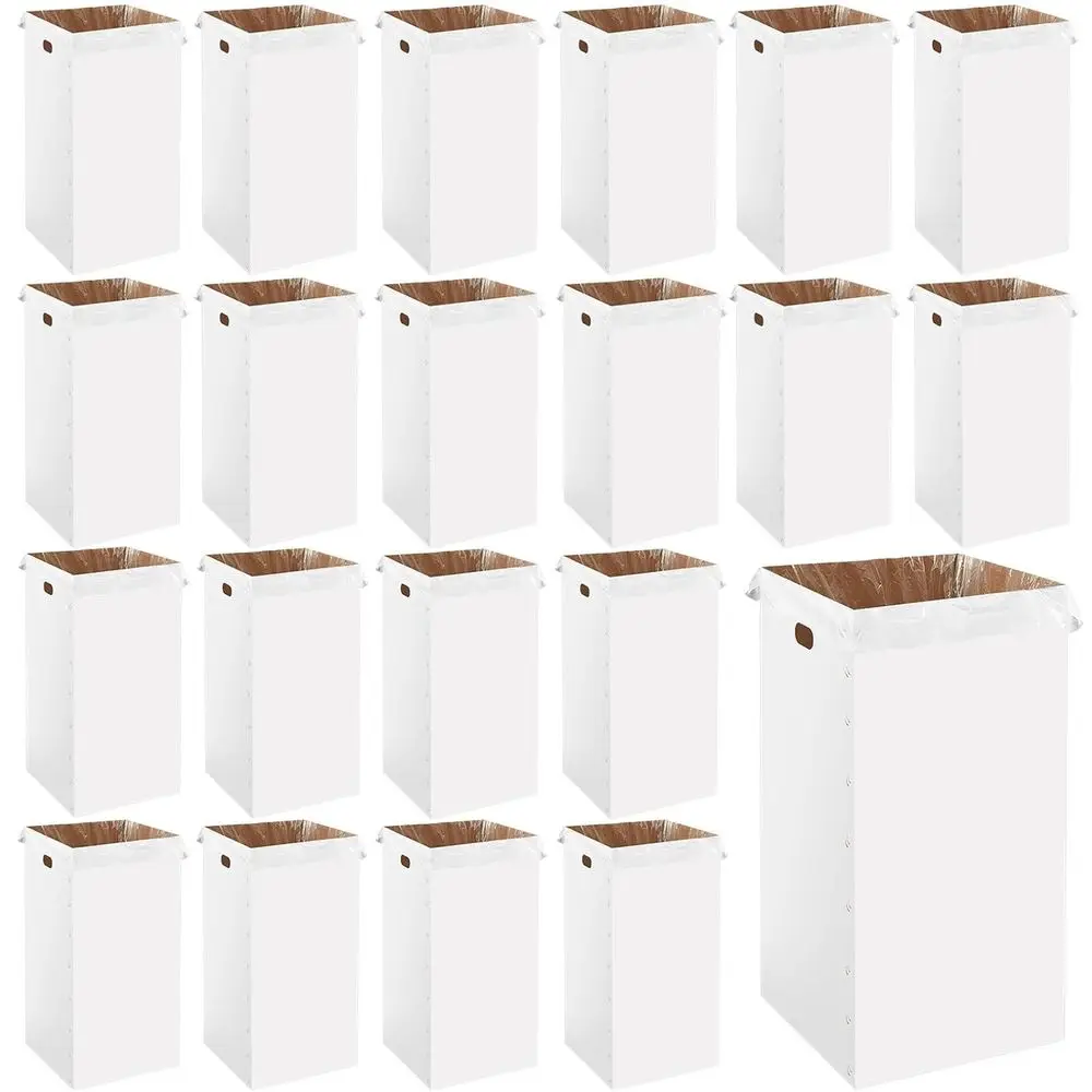 

50 Gallon Capacity Cardboard Trash Cans for Events, Reusable & Disposable Waste Bins for Outdoor Parties