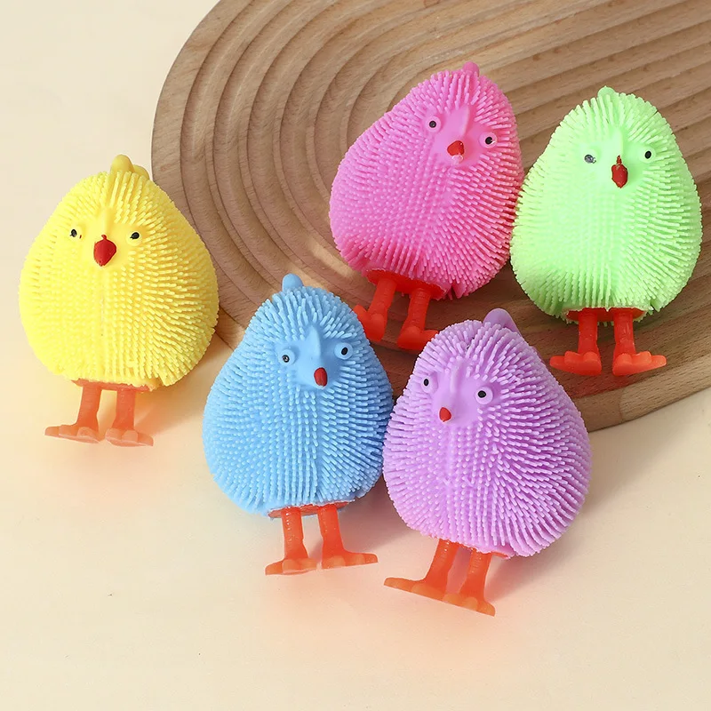 Simpatici pulcini incandescente soffice palla sensoriale spremere pizzico agitarsi bambini giocattolo antistress squishy animale anti-ansia giocattolo regali
