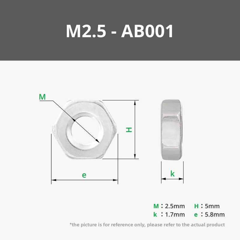 20pcs original brand new M2.5 nuts AB001 Maker Treasure House are suitable for Bambu lab3D printing model special standard parts