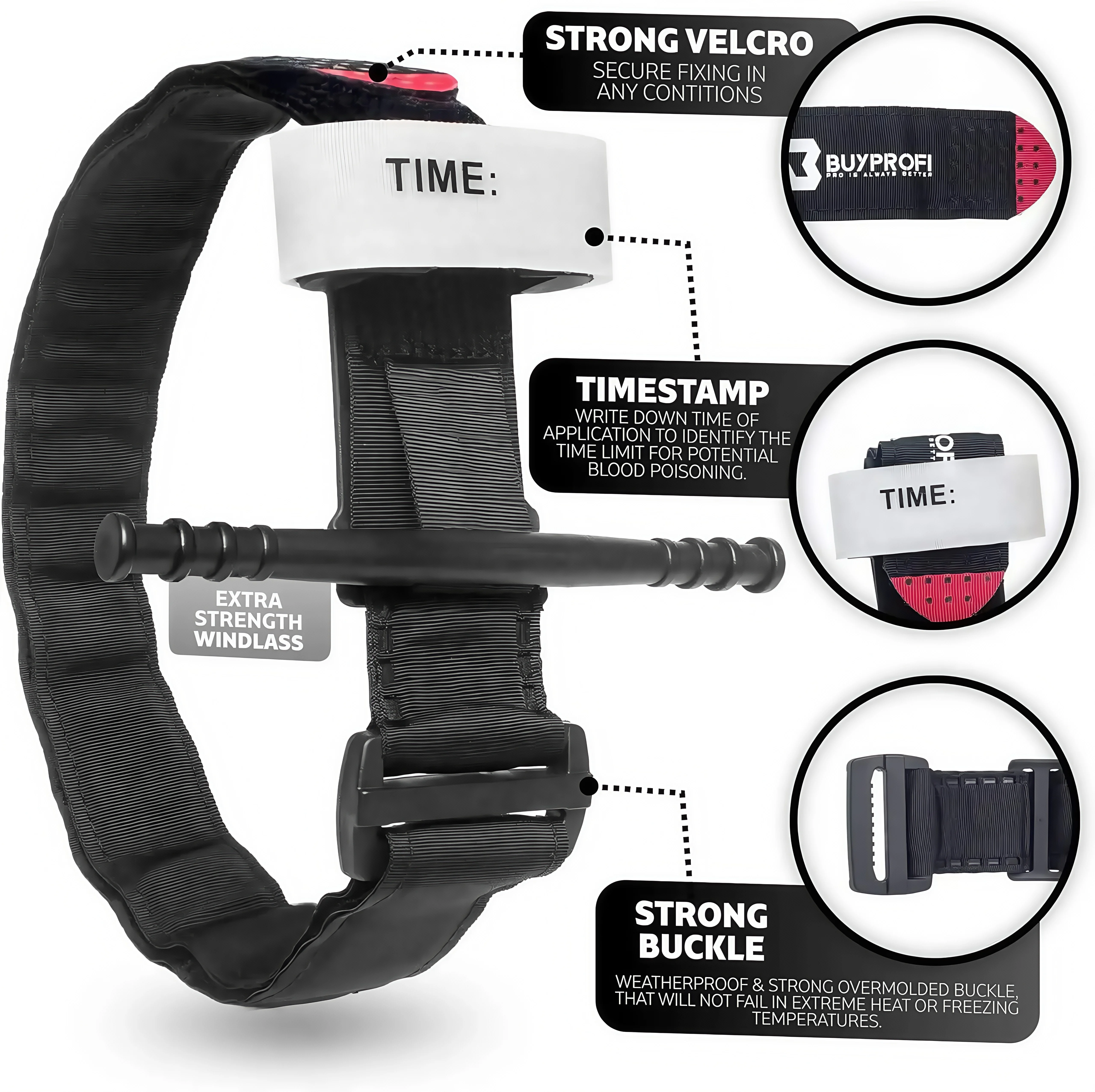 Tactical Tourniquet - Single-Handed Emergency First Aid Strap for Outdoor Sports, Hiking & Camping Survival Gear