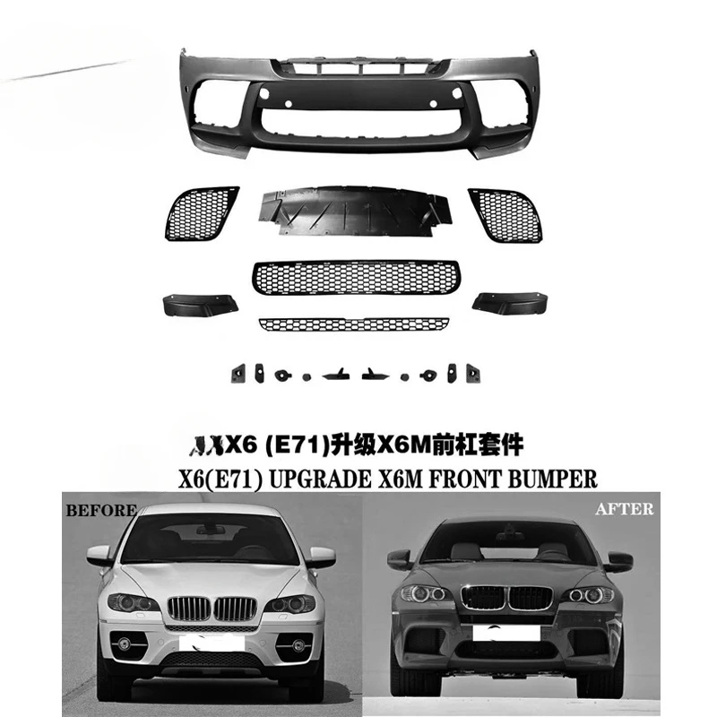 

SAAR Подходит для BMW X6 Upgrade M, передний бампер в сборе, стандартная модель, комплект обновления, задний бампер