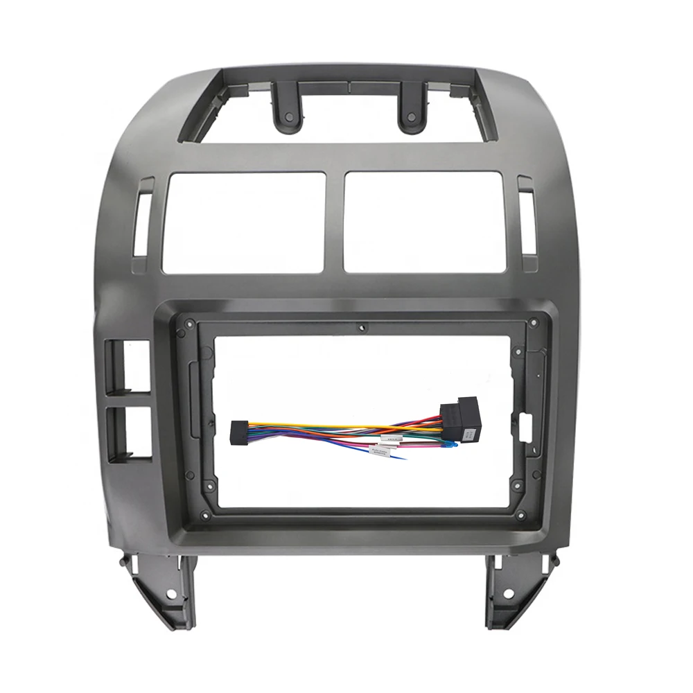 1/2Din Car DVD Only Frame Audio Fitting Adaptor Dash Trim Facia Panel 9 inch For Volkswagen POLO 2004-11Double Din Radio Player