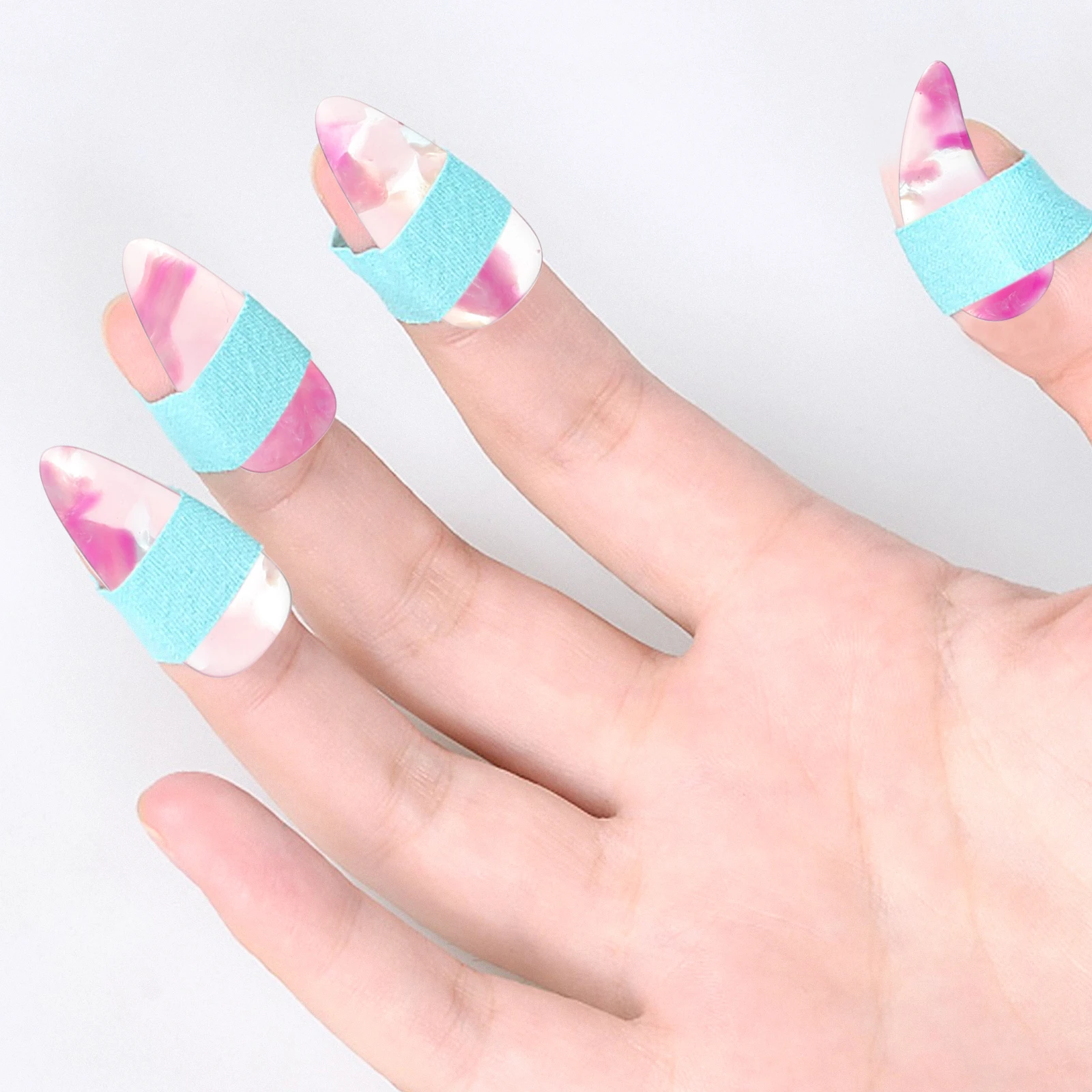 

8pcs Guzheng Nails Smooth Finger Protectors Durable Lightweight Easy Clean Maintain Instrument Nails Practical Fake Picks Warm