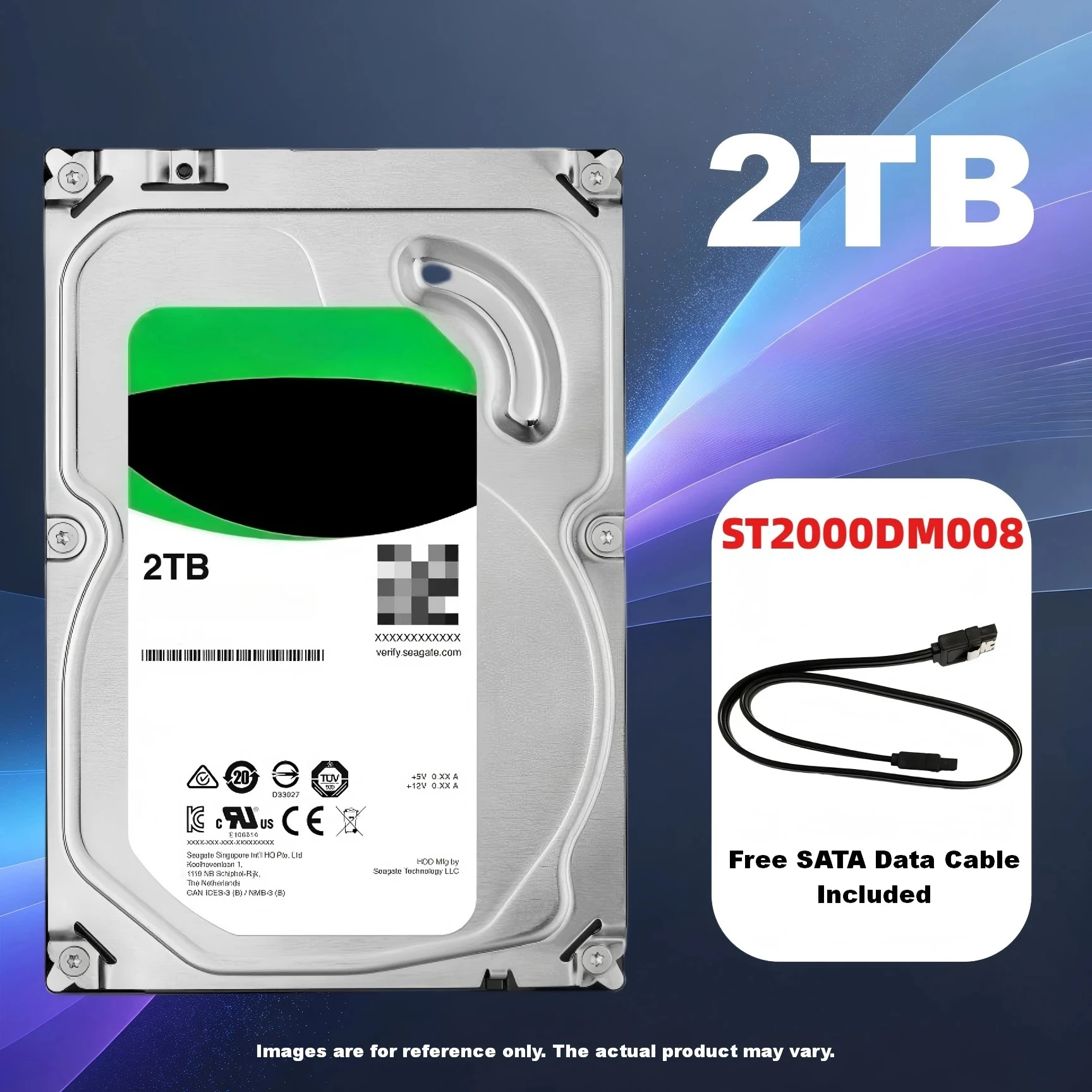 2TB 3.5'' SATA 6Gb/s 7200RPM 256MB Cache Desktop HDD – ST2000DM008 Surveillance CCTV DVR Hard Drive