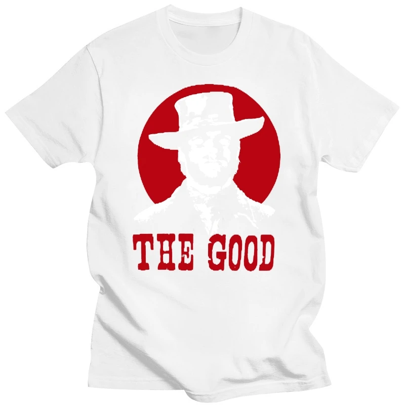 Harajuku Men T-shirts The Good The Bad And The Ugly Clint Eastwood Short Sleeve Cotton O Neck Oversize T Shirt For Adult