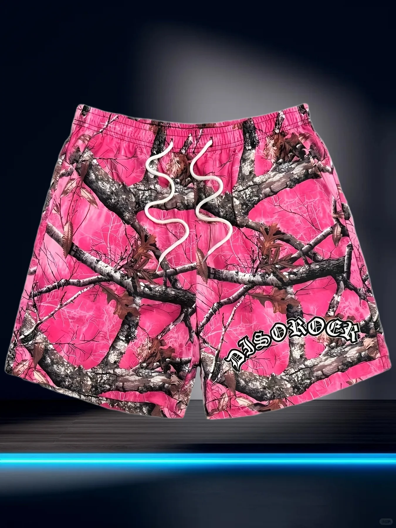 

25/26 летние повседневные шорты с 3D принтом ветки и взрывного листа для мужчин, простые стильные быстросохнущие свободные шорты на шнурке