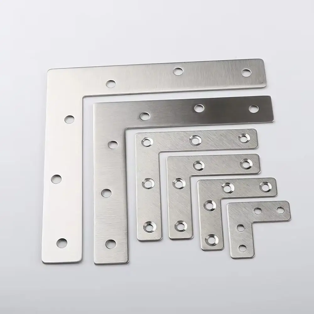 10Pcs 40/50/60/80mm Angle Bracket 90° Right Angle T-type L-type Connection Plate Fixed Stainless Steel Corner Bracket