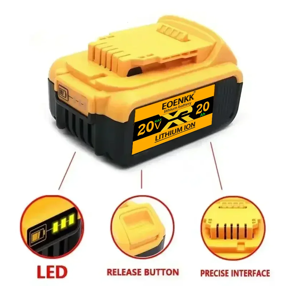 New 100% Original 20000mAh 20V for Dewalt Power Tool Battery DCB206 20V 20.0Ah Battery DCB206 20V Battery DCB205 DCB204-2 DCB200