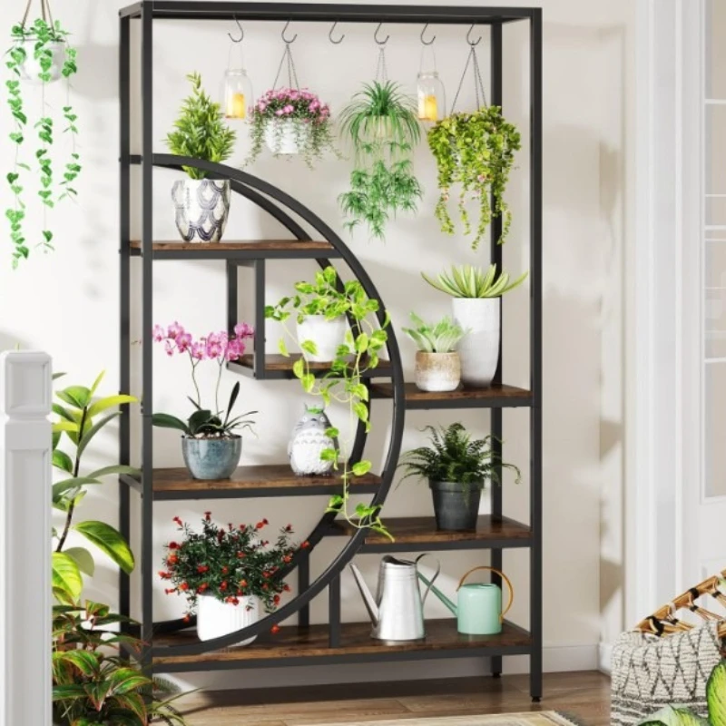 Household wrought iron shelves, simple flower shelves in the bedroom