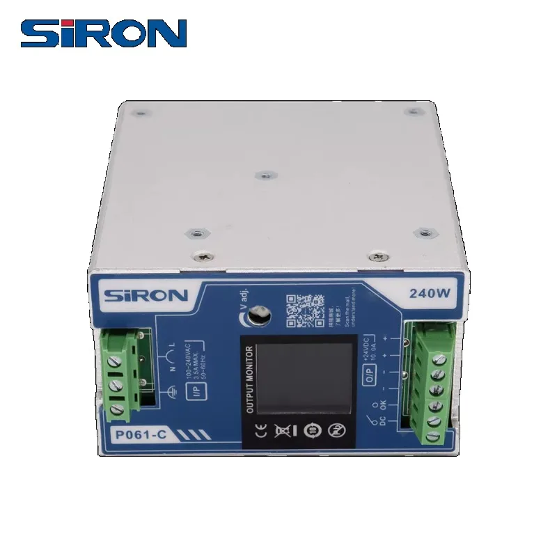 240W 24V 10A Digital Display PFC SMPS Power Supply with 91% Efficiency for Industrial Control for P061-C