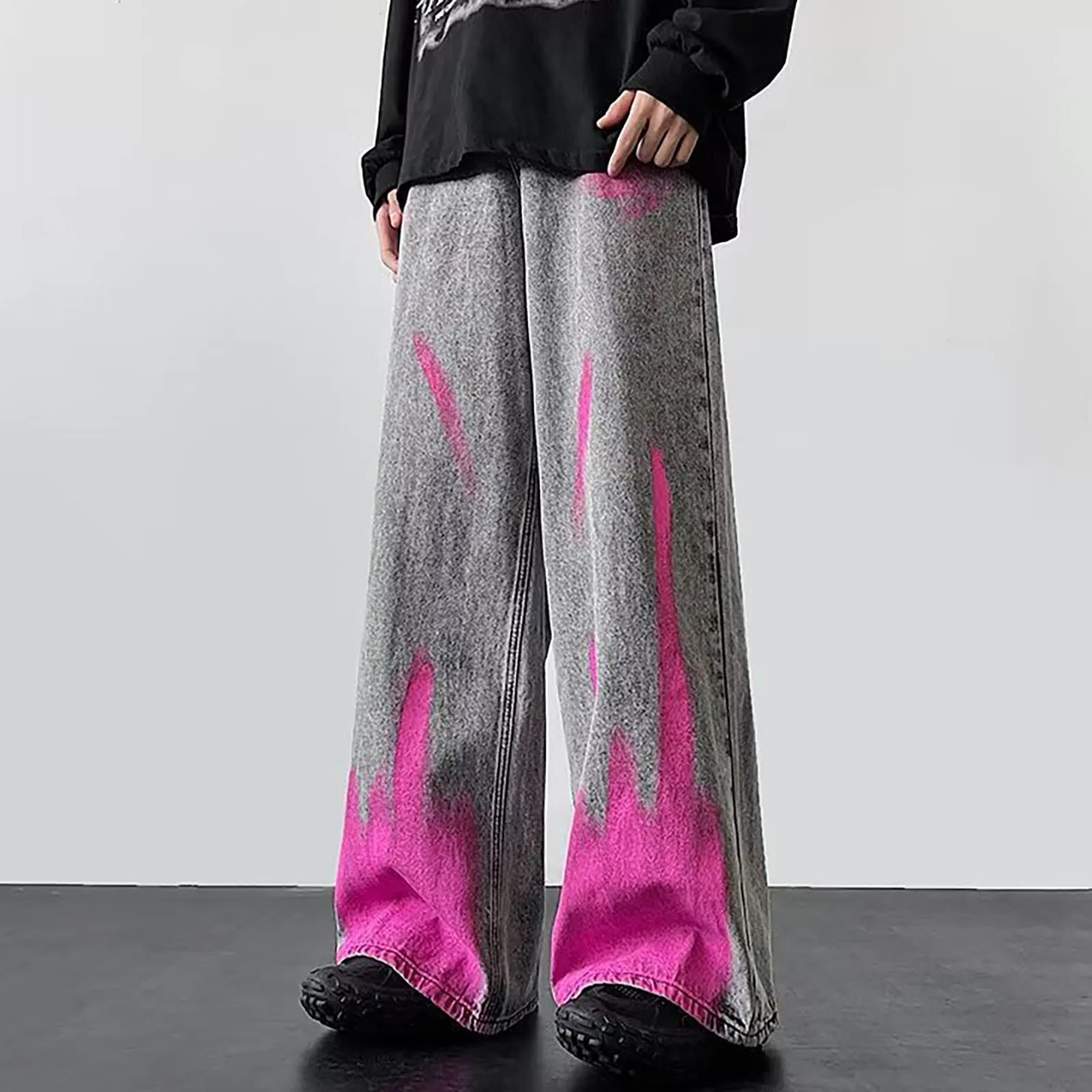 

2025 New Wide Leg Jeans Man Straight Jeans Denim Pants Men's Jeans for Men Streetwear Jean Male Oversize Men Boys Trouser