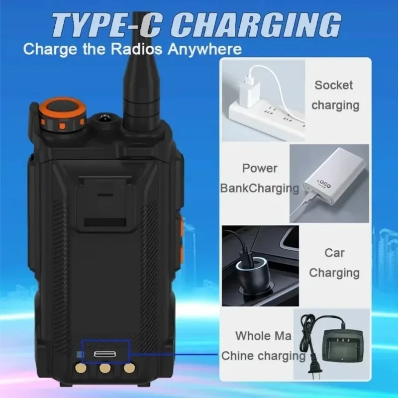 Baofeng جهاز اتصال لاسلكي BF-K6 خارجي احترافي محمول جهاز اتصال لاسلكي عالي الطاقة مضاد للسقوط شاشة كبيرة أكثر من 10 أمتار راديو