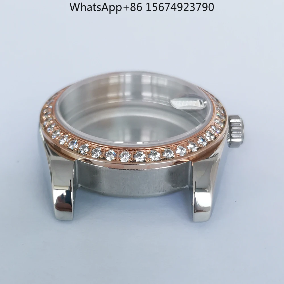 Modified watch accessories 36mm oyster permanent stainless steel transparent bottom sheet Sapphire glass can be installed