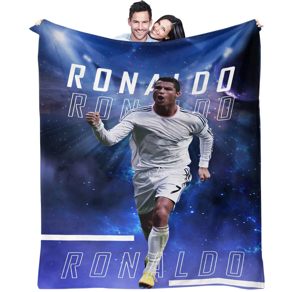 Galaxy Print Flannel Blanket Throw Warm Gift Blanket Soft Digital Print Football Jersey Design for Sofa Bed Home Decor