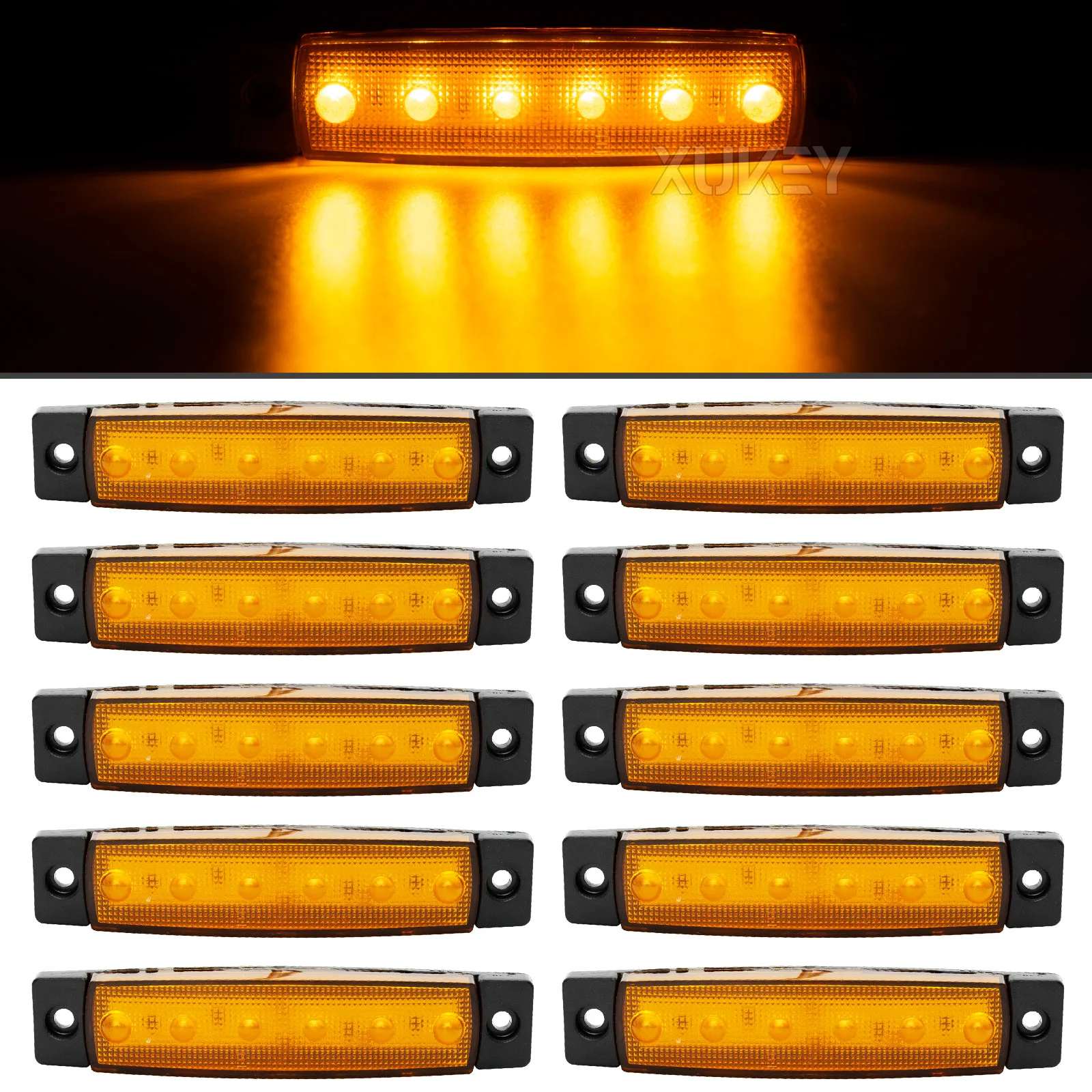 10pcs Amber Waterproof Side Marker Light Indicator Signal LED For Trailer Truck Boat RV Camper Caravan Clearance UTE UTV RV Lamp