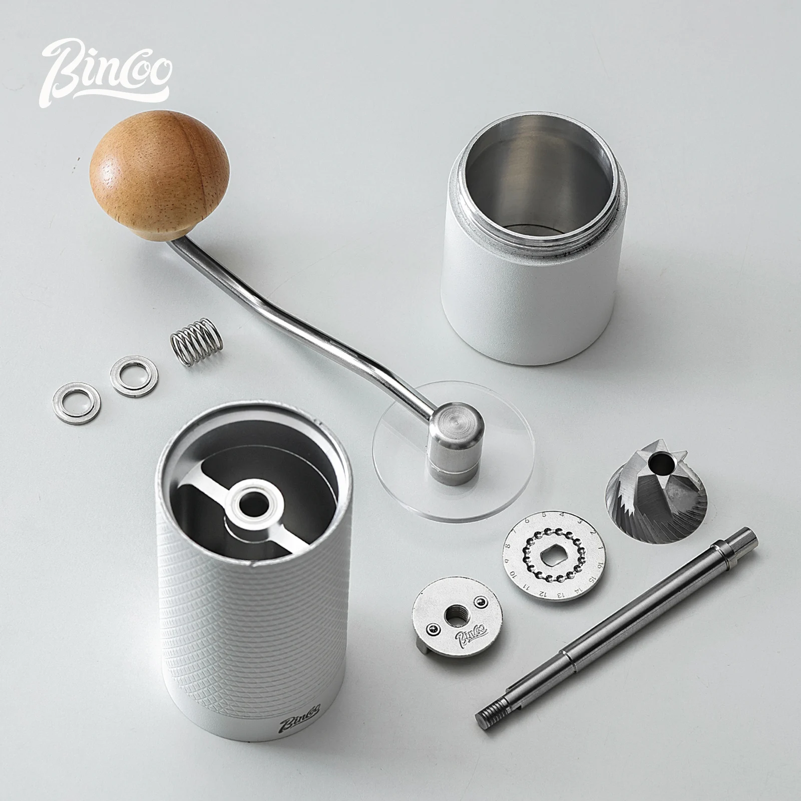 

Bincoo Manual Coffee Grinder Six Star Knife Wheel Dual bearing integrated design Hand Cranked Grinder Portable Barista Tools