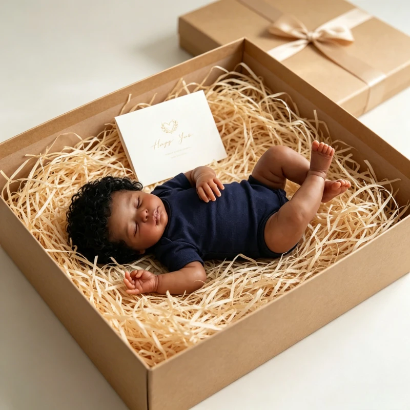 

48CM Reborn Doll Christopher in Dark Brown Skin Hand Rooted Hair Genesis Painted Doll