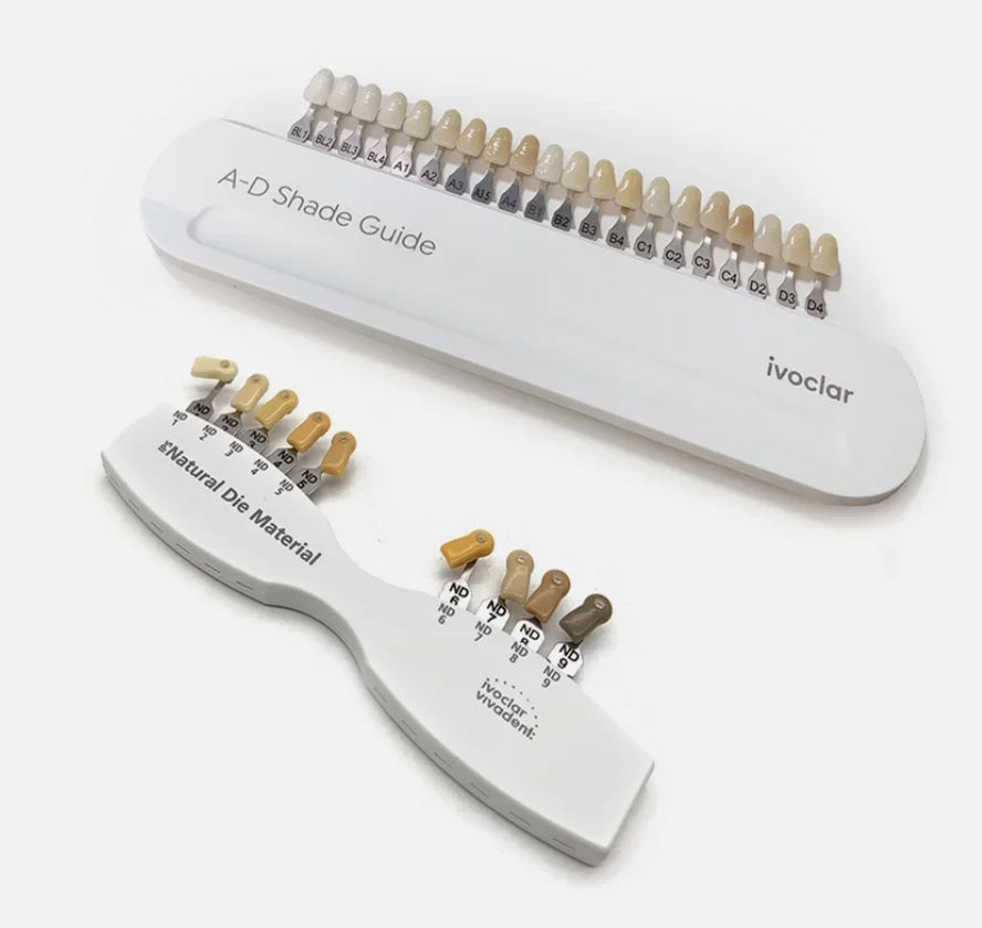 Dental ND Shade Guide IPS Natural Die Material Color Chart 9+20 Colors for Veneer Abutment and Teeth Whitening Comparison Guide