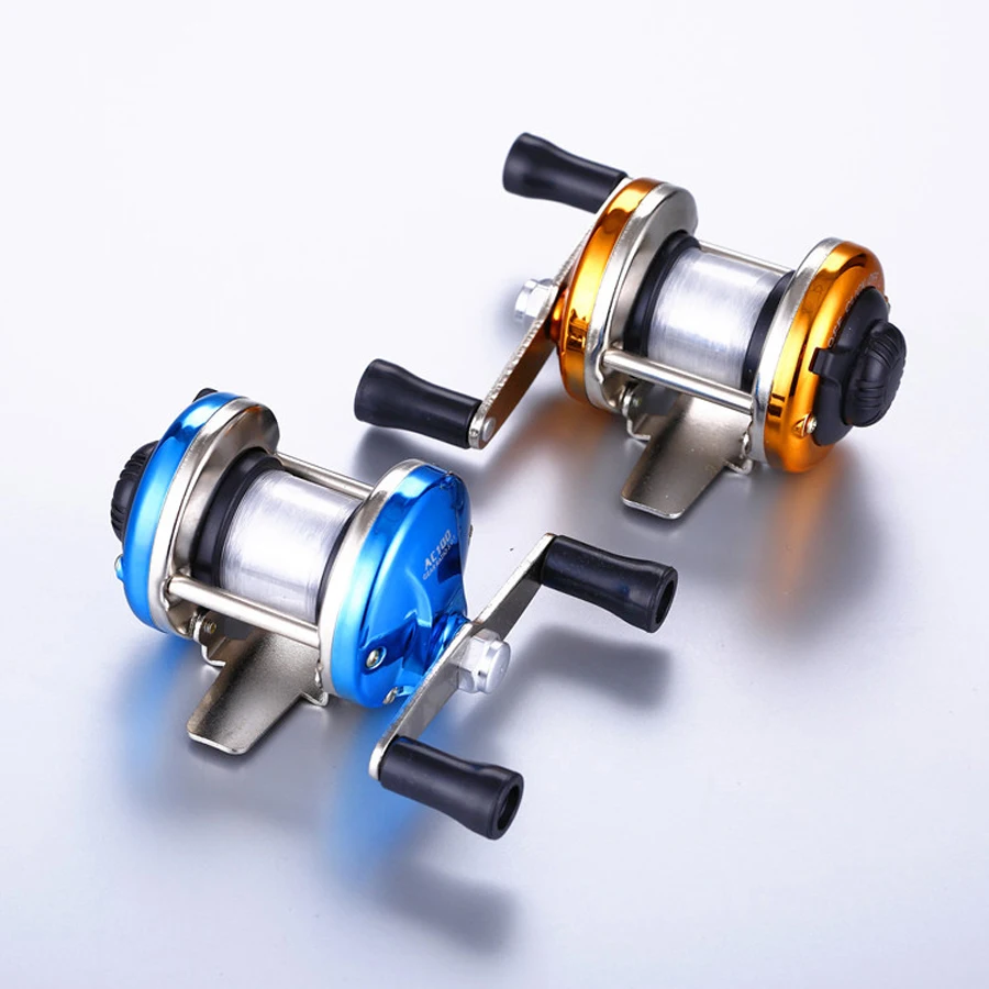 Neue Mini 5.2:1 Eisangelrollen aus Metall für Rechts- und Linkshänder, Köderrolle, Winter-Angelrolle, Strandzubehör mit Schnur – Detail 7