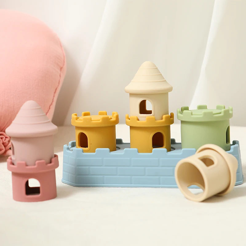 Newborn Photography Props Silicone Castle Stacking Building Blocks New Born Babies items Photography Accessories for Boys Girls