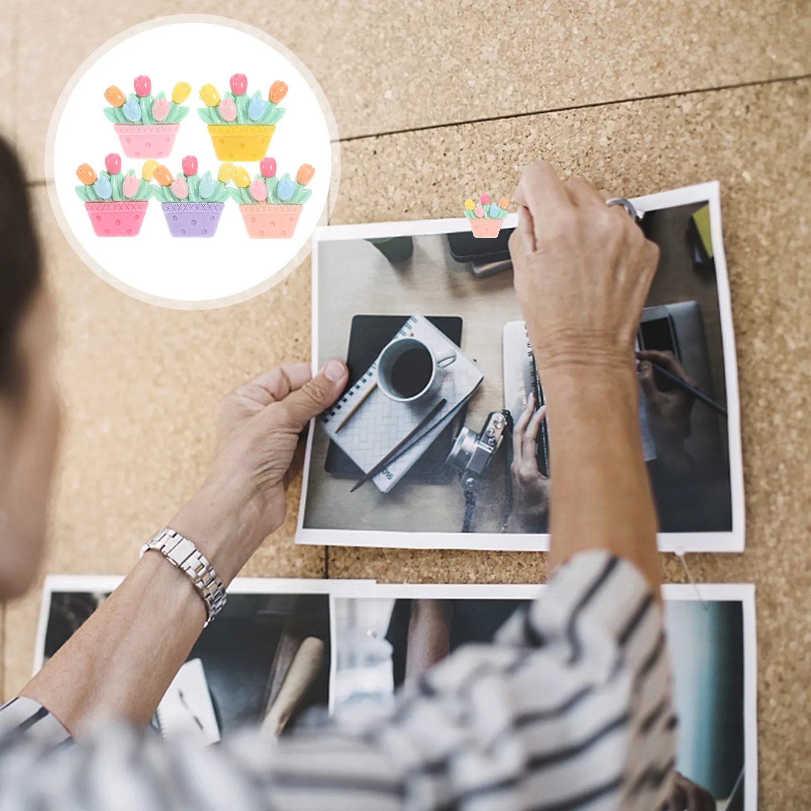 

20Pcs Bright Color Resin Thumb Tacks Replaceable Small Push Pins Flower Shaped Cork Board Daily Use Office Accessories