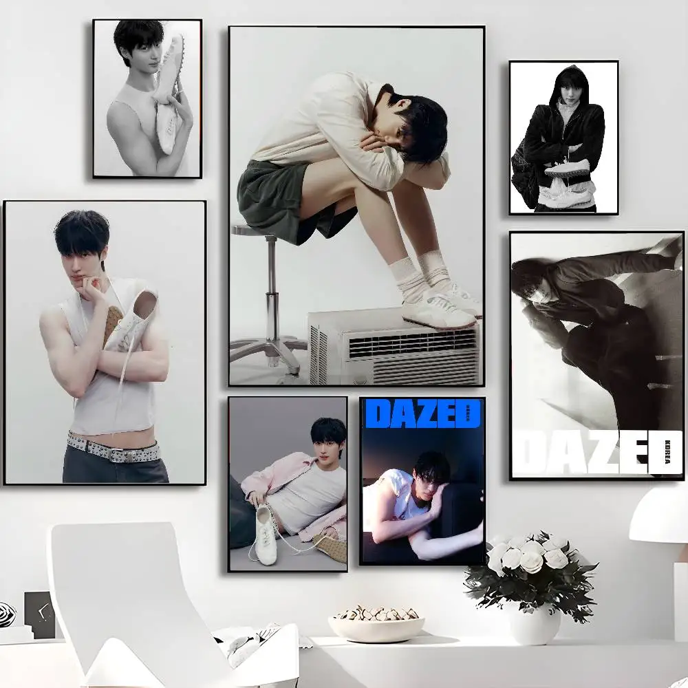 Actor B-Byeon W-Woo-seok Anime Posters Sticky Decoracion Painting Wall Art White Kraft Paper Wall Decor