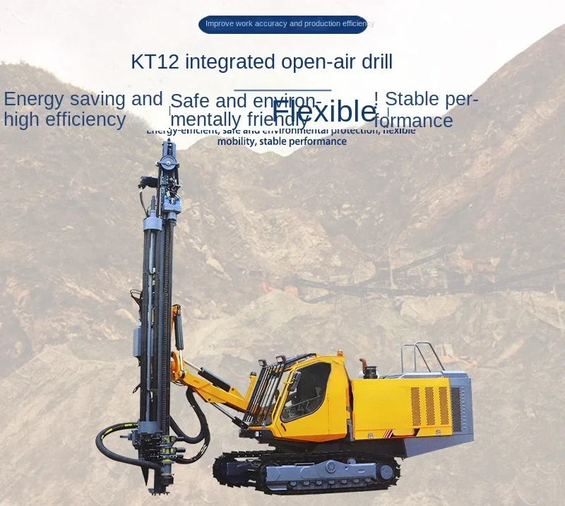 Environmental protection DTH drilling rig KT12 integrated open-pit drilling rig with dust suction crawler