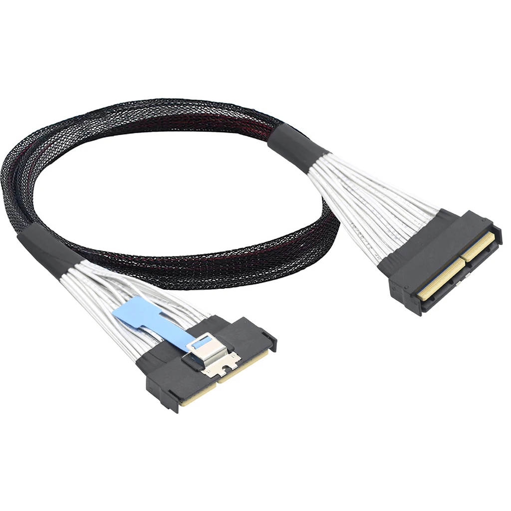 Gen5.0 Slimline SAS MCIO 16X 124P to MCIO 5.0 124P Male Data Transfer Cord Extender Cable