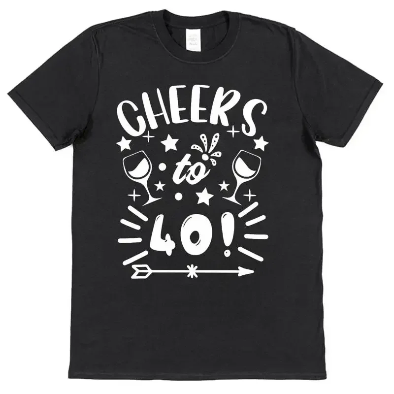 Cheers 40Th T Shirt Fortieth Birthday Present Party Top Gift