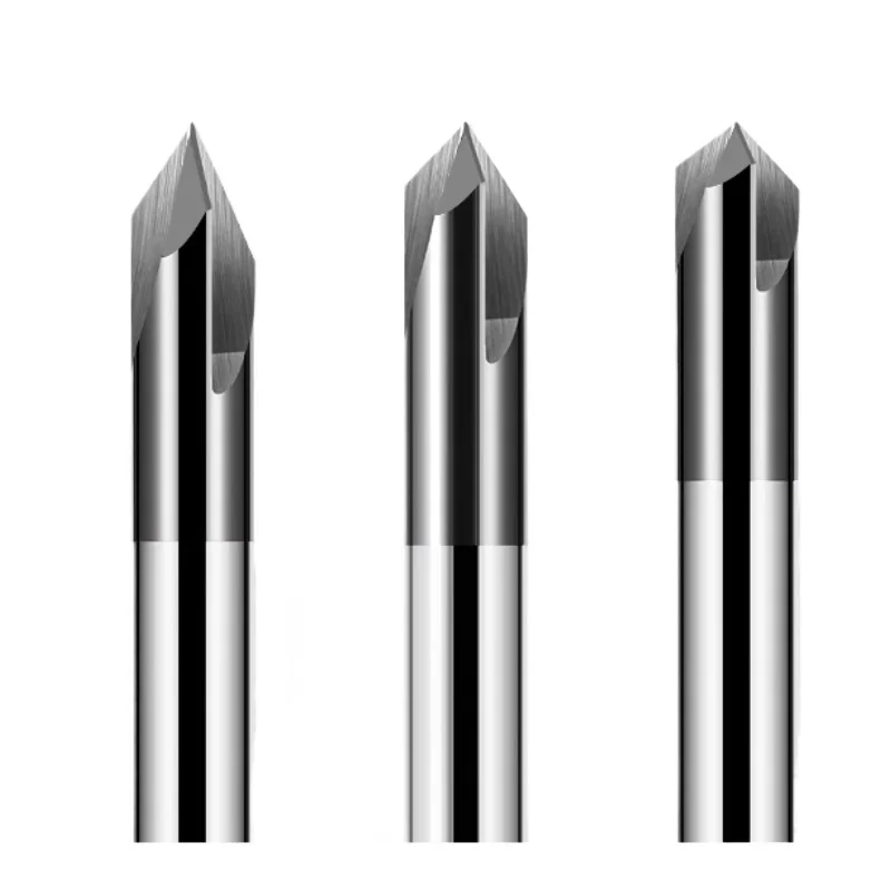YS 1PCS HRC60Three Slot Hard Alloy 60/90/120 Degree Chamfering Milling Cutter for Steel/aluminum CNC Machining Tools