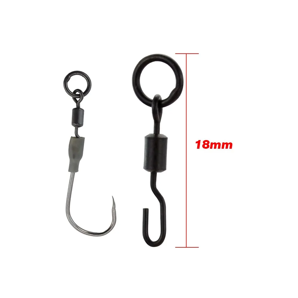 Carp Fishing Swivels Snaps with Solid Ring Quick Change Fishing Hook Swivels Accessories Pack of 40 - view 2
