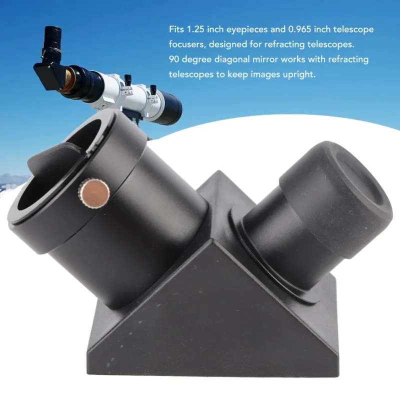 1.25 Inch Zenith Mirror Fully Coated Lens With Dust Cover 90 Degree Diagonal Adapter For 1.25 Inch Eyepiece 0.965 Inch Telescope
