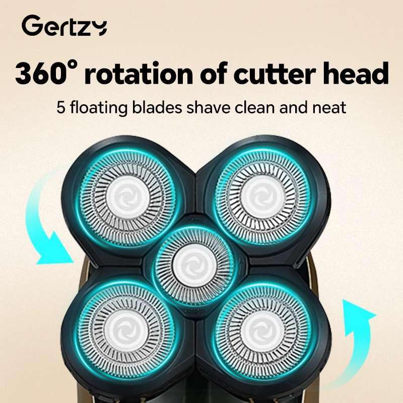 Men's multifunctional five in one bald head and beard trimmer, USB rechargeable, smooth shaving experience image 4