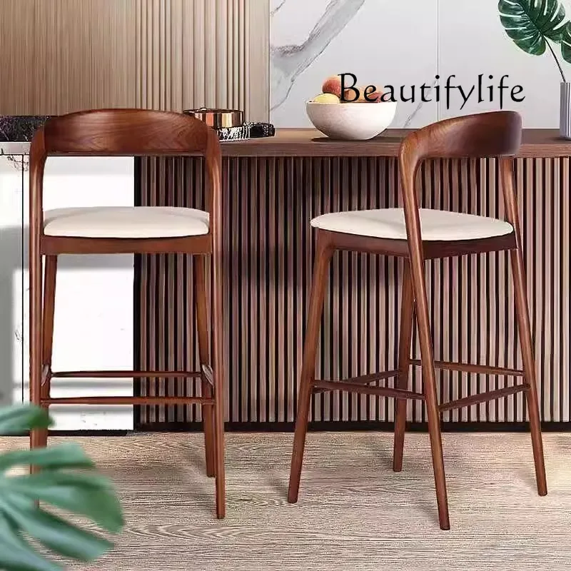 

Nordic Wood Bar Chair Designer Luxury Reception Desks Unusual High Stool Modern Simple Relaxing Taburete Alto Trendy Furniture