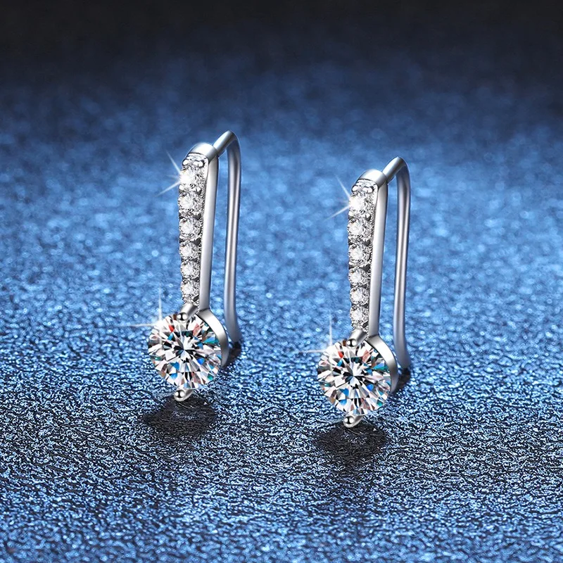 

Серьги из стерлингового серебра 925 пробы с ангельскими слезами, 1 карат, цвет D, муассанит, минималистичный висячий крючок, элегантные ювелирные изделия, подарок для женщин