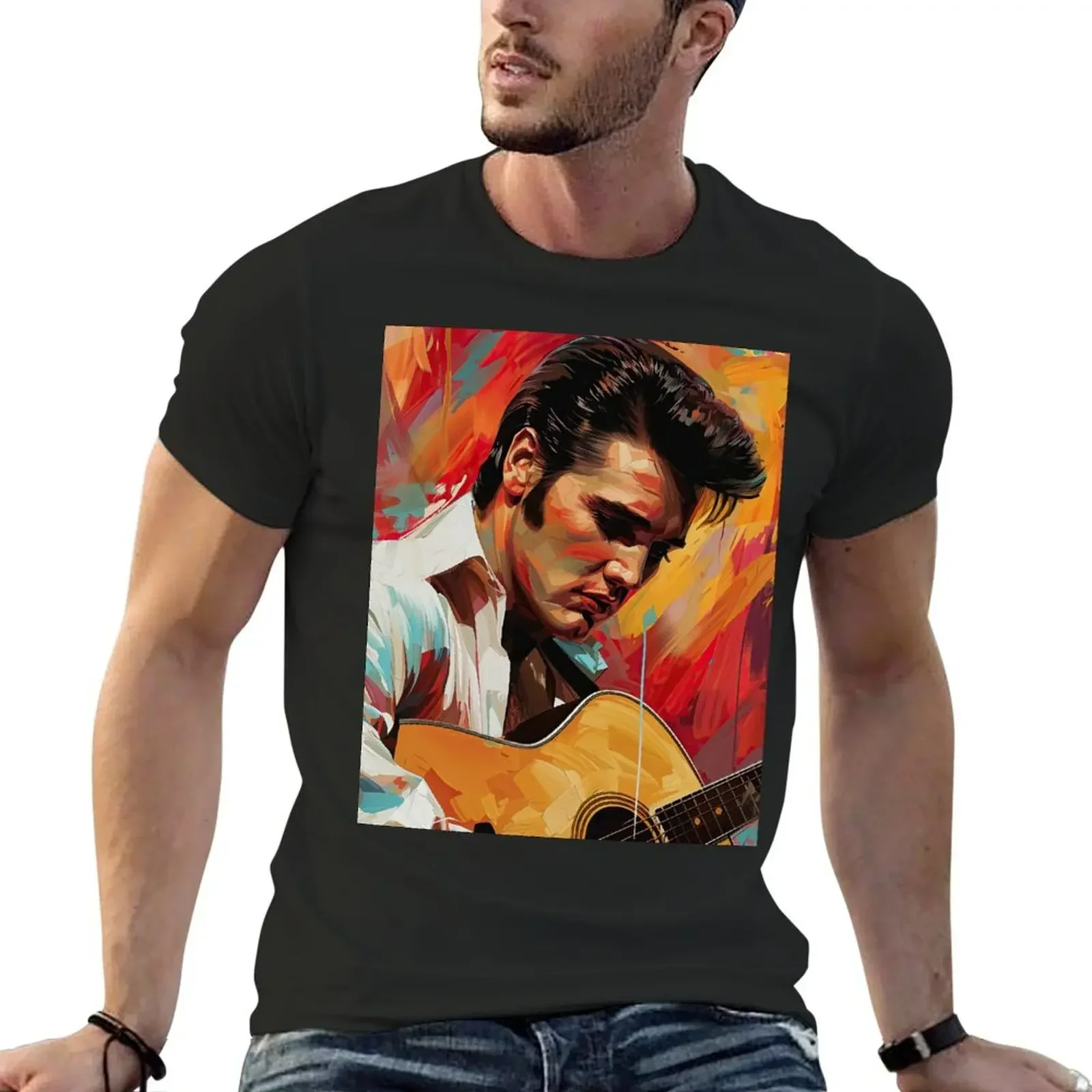 Blue Suede Legend Artwork T-Shirt tops summer tops graphic shirts mens t shirt