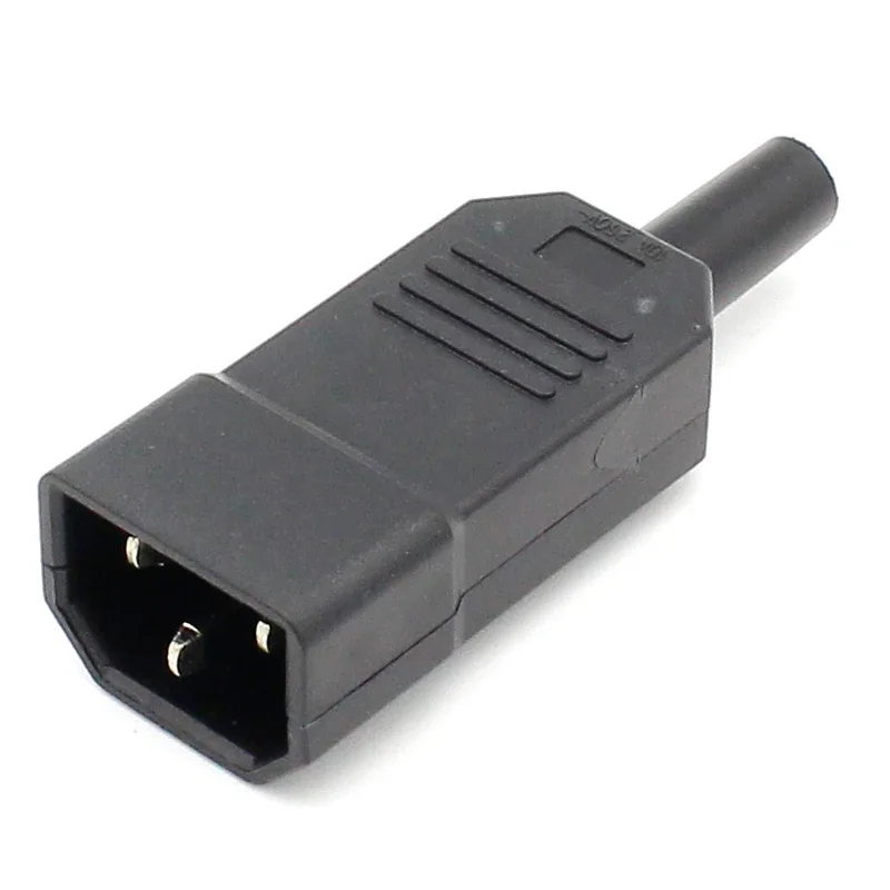 1pcs New Wholesale Price 10A 250V Black IEC C13 Male Plug Rewirable Power Connector 3 pin ac Socket