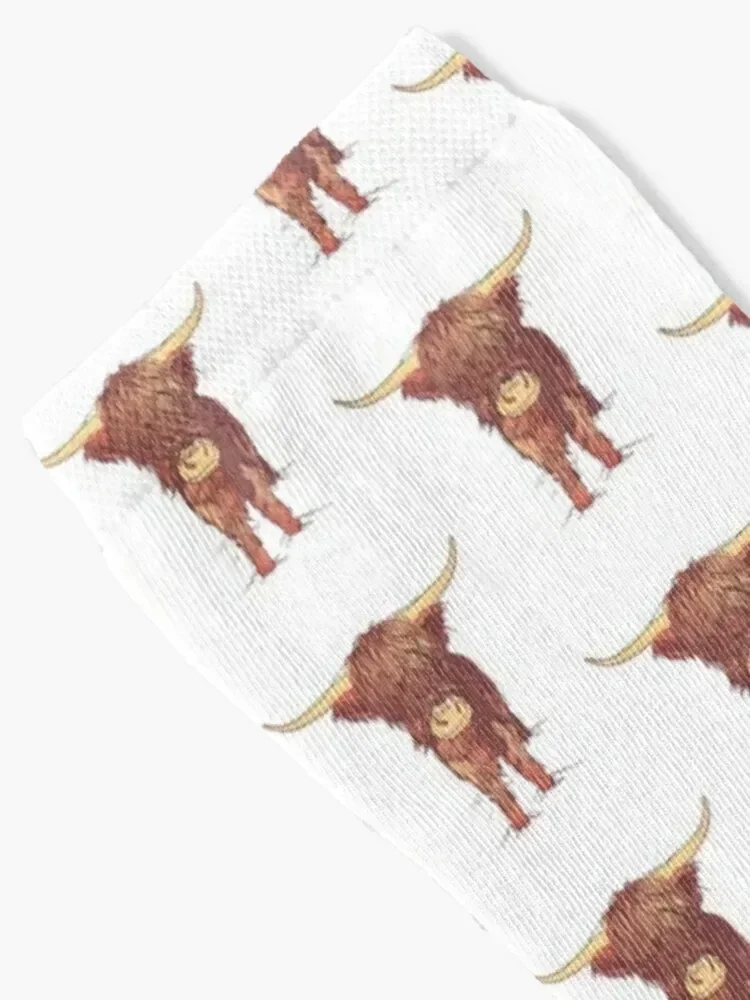 Highland cattle cattle highland animal Socks cool snow bright garter Socks Female Men's