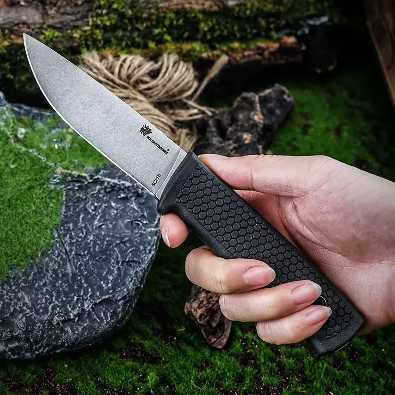 High Hardness Folding Portable With Wooden Handle, Multi-purpose Camping Survival Stainless Steel Knife High Hardness Folding Po image 4