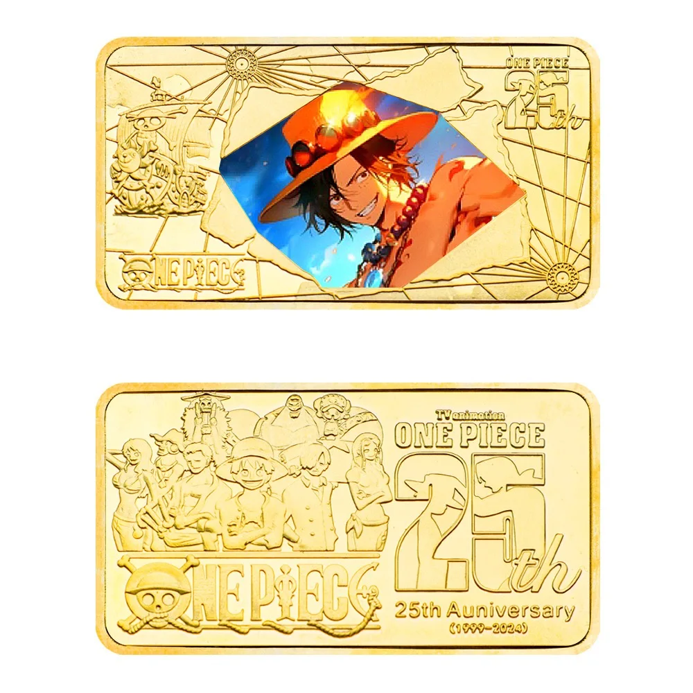 رائجة البيع عيد الميلاد قطعة واحدة لوفي زورو المروحية مطلية بالذهب عملة تذكارية أنيمي تحصيل قضبان الذهب هدية عيد ميلاد الحاضر #3