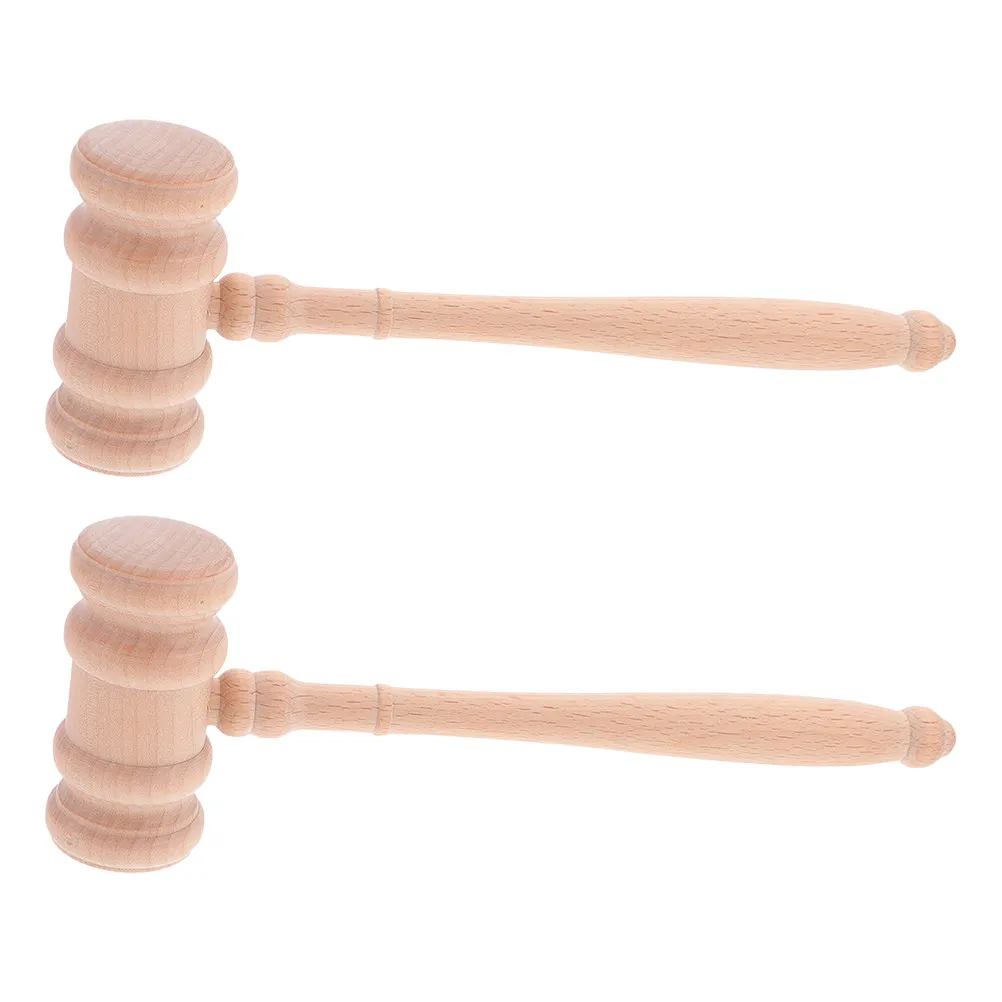 

2Pcs Judge Gavel Unfinished Wooden Durable Courtroom Sound Auction Sale Prop Costume Accessories